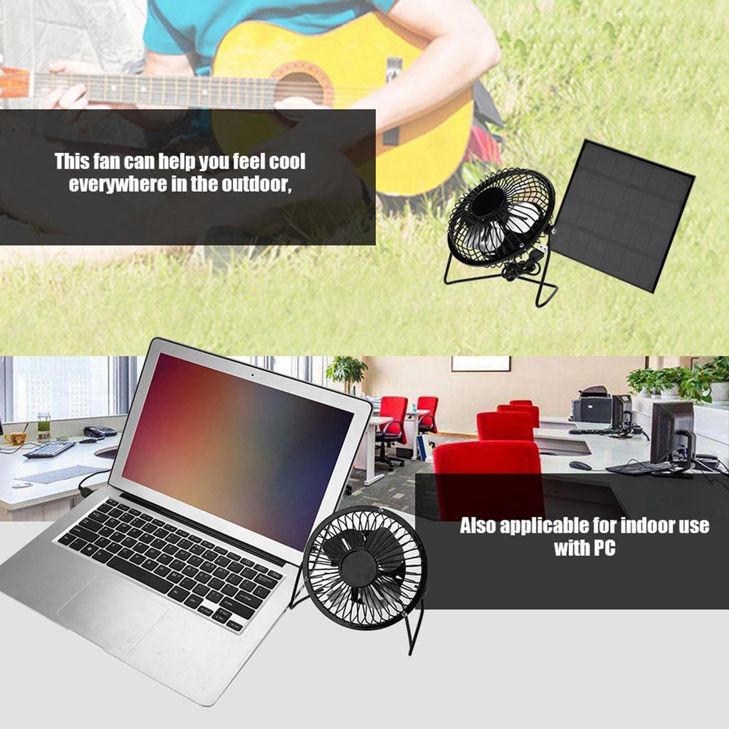 3W 6V Outdoor Solar Panel Portable Mini Fan USB Cooling Kit Accessory