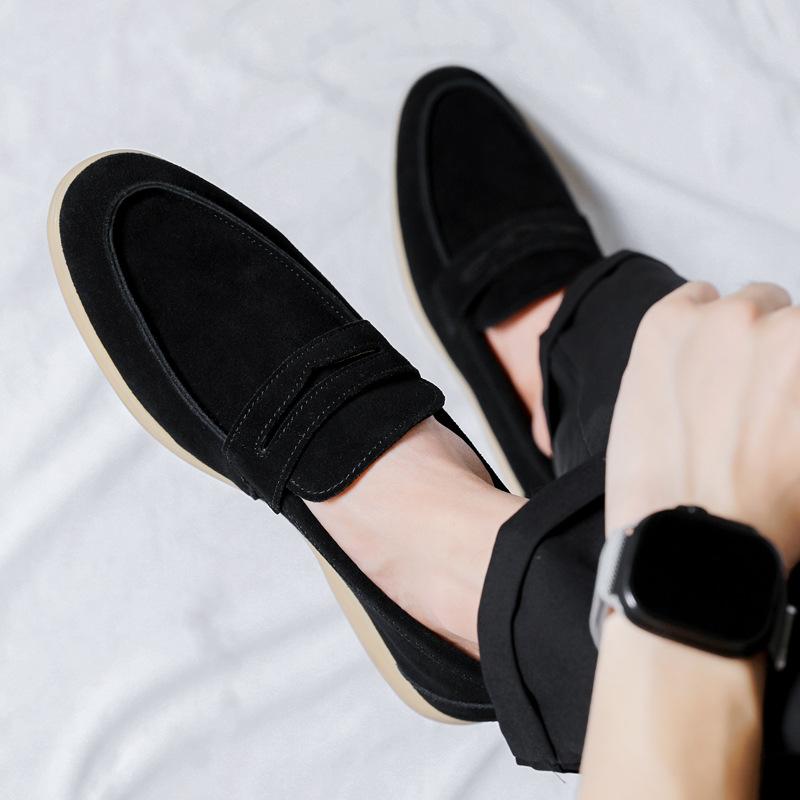 Fashion Spring New Suede Loafers Men Casual Shoes Luxury Brand Mens Breathable Slip On Driving Shoes Nubuck Leather Moccasins Shoes