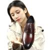 Fashion Men Dress Shoes for Business Office Italy High Grade Genuine Leather Black & Wine Red Footwear Elegant High Quality Comfortable