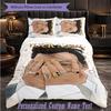Personalized 3Pcs Bedding SetHarry Styles Custom Text Duvet Cover Pillowcase Set Bedroom Gift