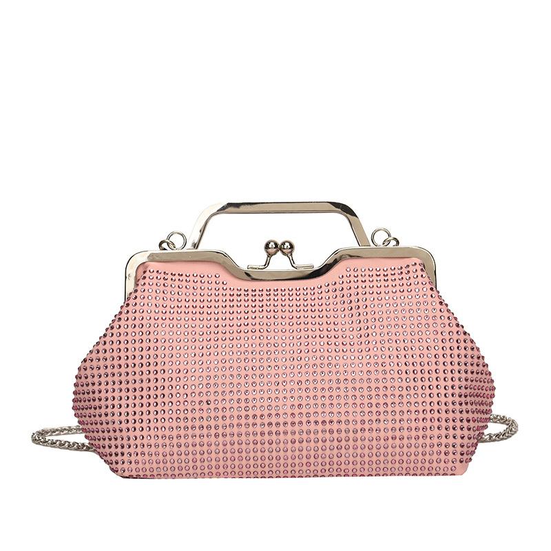 2026 Fashion Multicolor Diamond Evening Bag Hasp Luxury Handbag Chain Women Shoulder Crossbody Bag Lady Wedding Party Clutch Bag