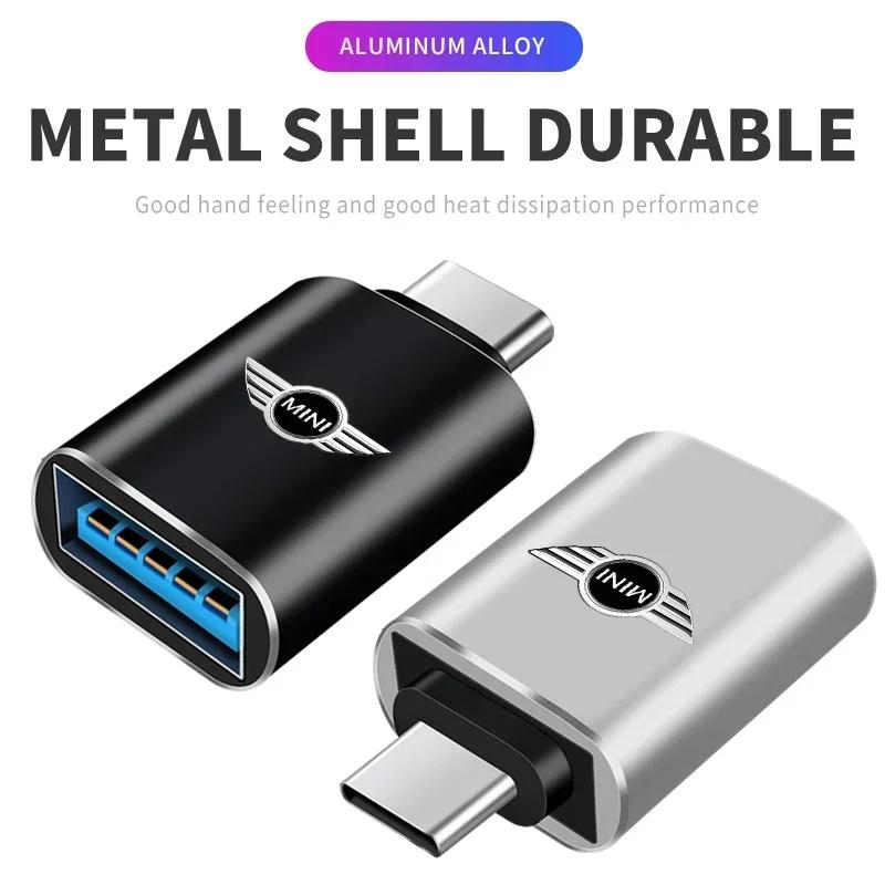 Type C To USB Port Converter Charging Cable Adapter For Mini Cooper JCW Works F54 F55 F56 F57 F60 R50 R52 R53 R55 R56 R57 y9