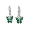 Exquisite Butterfly Zircon Earrings With Twelve Birthstones Fashionable And Simple Ear Clips Jewelry For Women