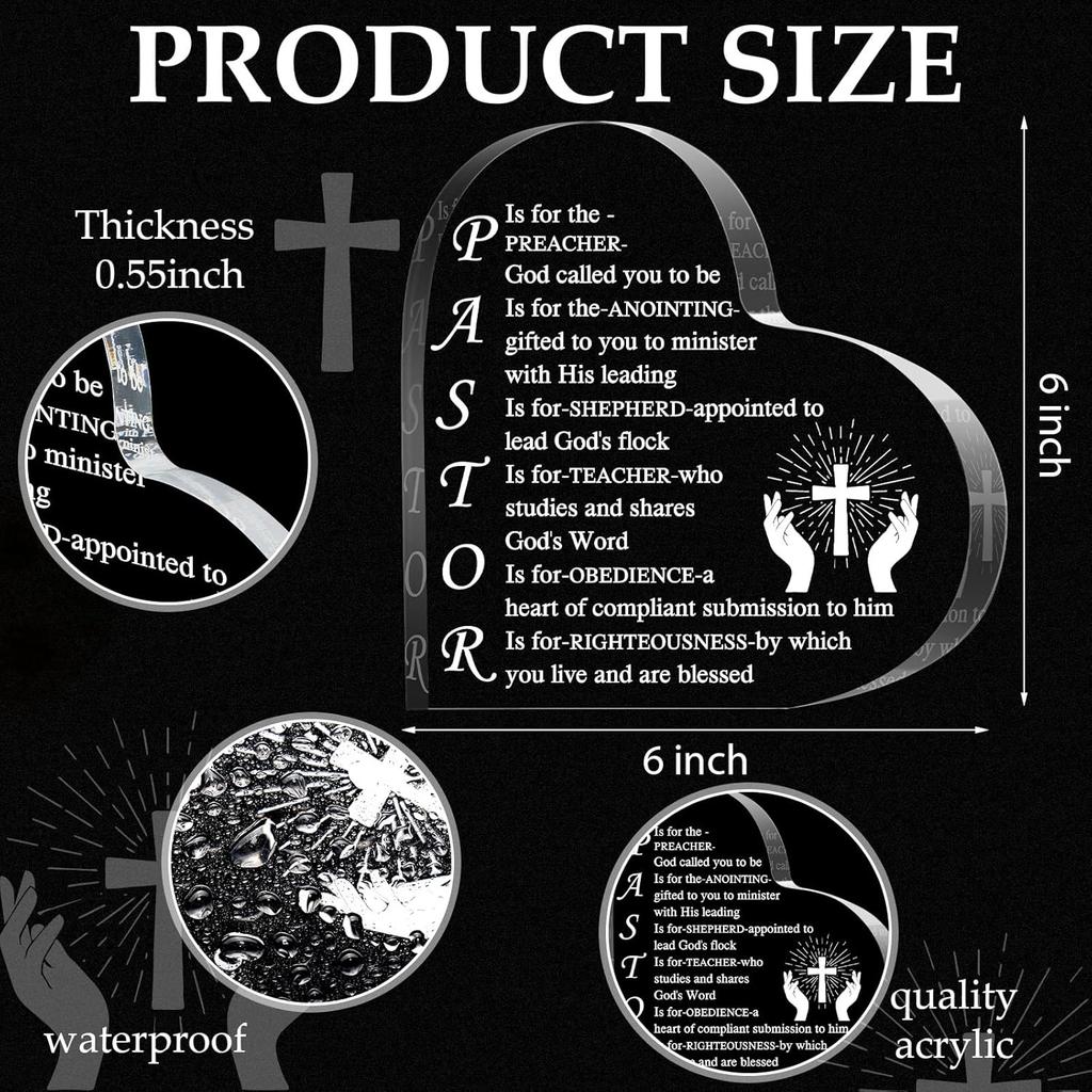 Acrylic Pirational Gifts for Pilot Pastor Prayer Men Friends Christian Motivational Desk Decoration Birthday Encouragement for Home(Pastor Gifts)