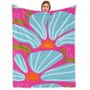 Abstract Boho Blob Line Cartoon Anime Print Flannel Blanket Soft Warm Throw for Kids Bedroom Sofa Christmas Office Car