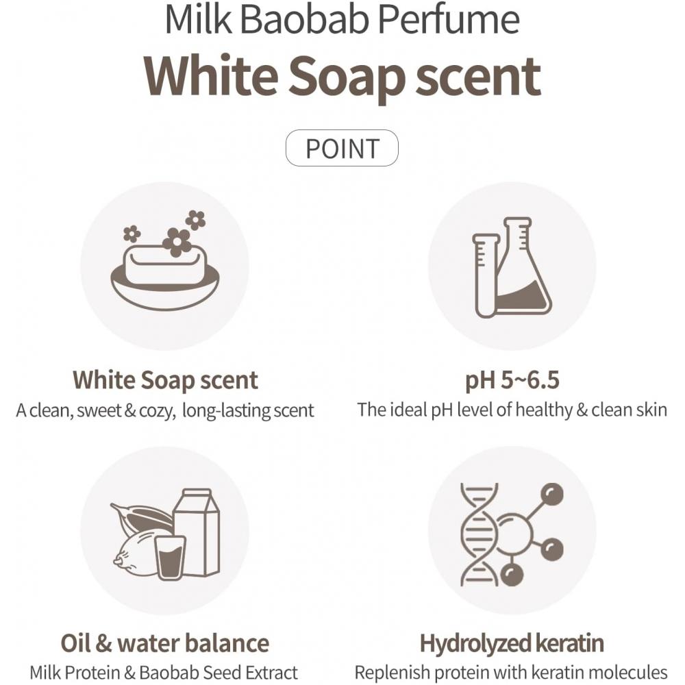 Milk Baobab [official] Shampoo  White Soap  500ml  500ml White Soap
