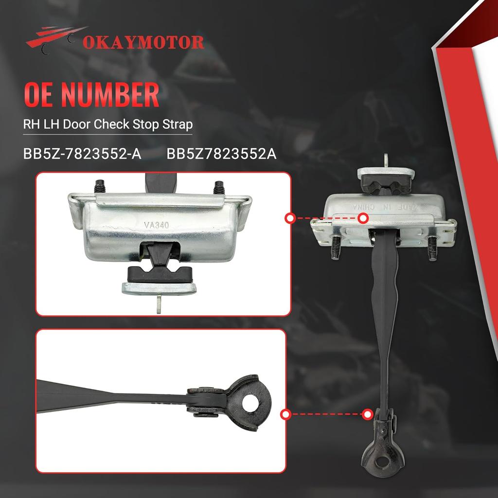 BB5Z7823552A Front Left/Right Side Door Check Stop Strap for 2011-2019 Ford Explorer 2013-2019 Ford Police Replace # Door Check Assembly
