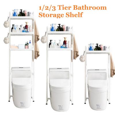 Estantería Nueva de 1/2/3 Niveles Estante de Almacenamiento para Inodoro Suelo Antideslizante Lavabo de Baño Lavadora Almacenamiento de Baño De Pie