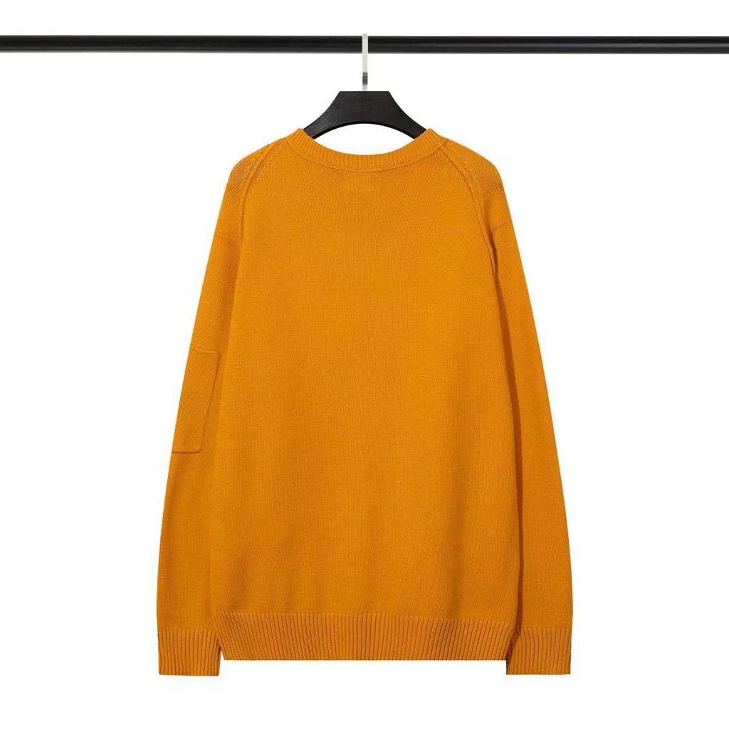 CP Lens Badge Knitwear: Versatile, Casual Loose Round Neck Sweater for Men - Autumn/Winter Edition
