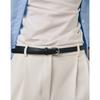 Women Black Cow Leather Slim Belt Dbbe6f746bk