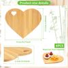 4 Pcs Cutting Board Bamboo Cheese Board Multi-purpose Serving Platter Heart Shaped Cutting Boards for Meat Cheese and Vegetables