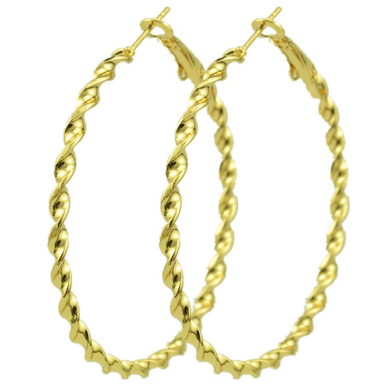 Women’s Shiny Twisted Circle Ear Clips - Gold & Silver, No Piercing Needed