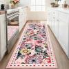 Retro Floral Runner Rug Colorful Flower Pattern Carpet Soft Non-Slip Home Decor Floor Mat for Living Room Bedroom Kitchen
