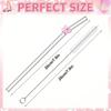 6Pcs Reusable Glass Straws, Eco-friendly Drinking Straws for Smoothies, Milkshakes, Tea, J