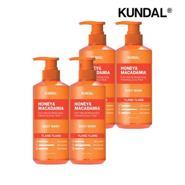 

KUNDAL Honey & Macadamia Pure Body Wash Ylang Ylang 500ml x4
