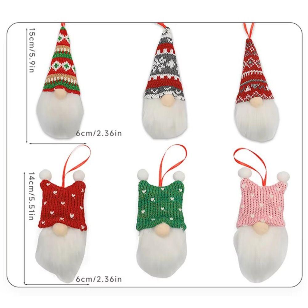 Nordic Style Knitted Doll Pendant Knitted Fabric Xmas Tree Hanging Christmas Party