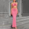 European and American Fashion Milk Silk Suit Skirt, New Sexy Neck Top, Hip-wrapped Hollow Split Skirt