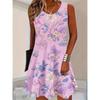 Summer Ladies 3D Printed Sleeveless Dress Fashion Versatile Breathable Trend Casual