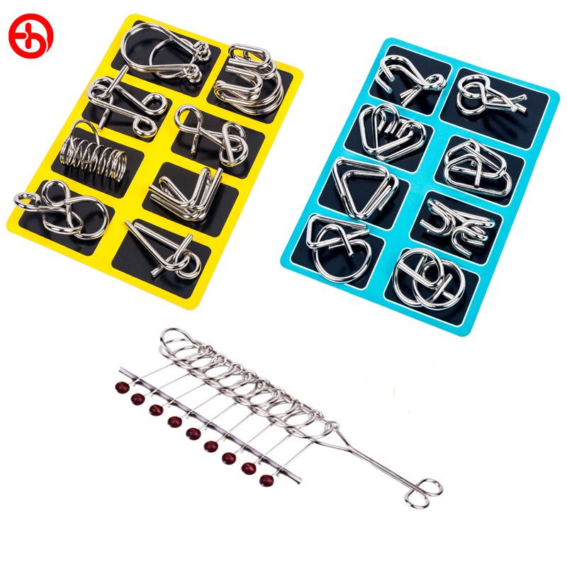 Science Area Kindergarten Interlocking Ring Puzzle - Nine Rings Teaching Aid for Middle Class Activities