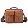 Quality Original Leather Design Male Shoulder Messenger Bag Cowhide Fashion Cross-body Bag Pad Tote Mochila Satchel Bag