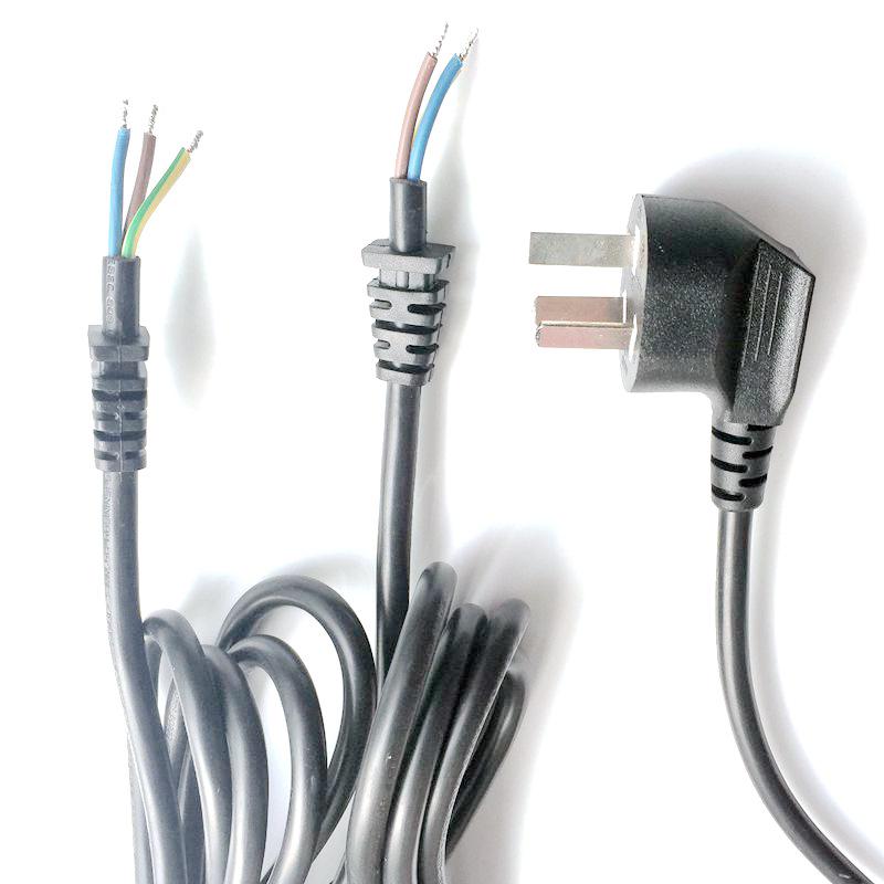 Universal Power Cord with SR National Fixed Wire Tail Buckle - US, EU, AU, UK, JP, India, South Africa, Taiwan Plugs.