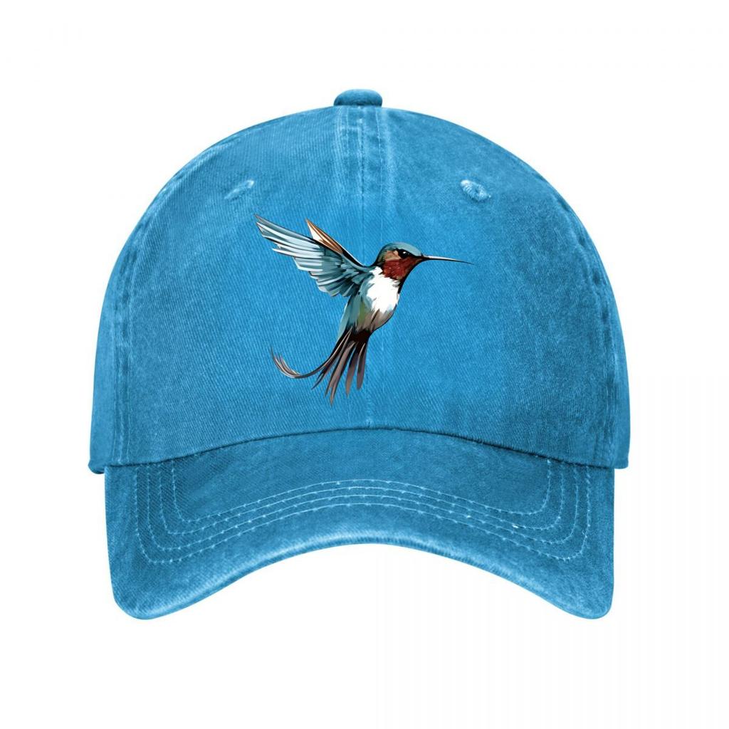 Hummingbird Graphic Cap New Vintage Washed Cotton Baseball Cap Parent Kids Sun Hats