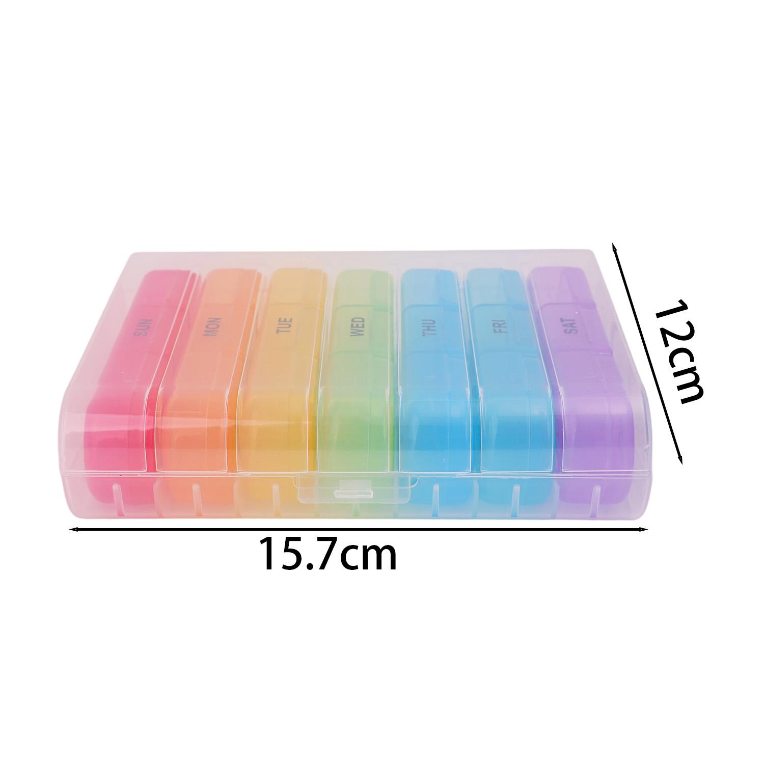 

7Day 21Grid Portable Plastic Pill Box Rainbow Medicine Boxes Travel Vitamin Tablets Medicine Storage Containers Organization