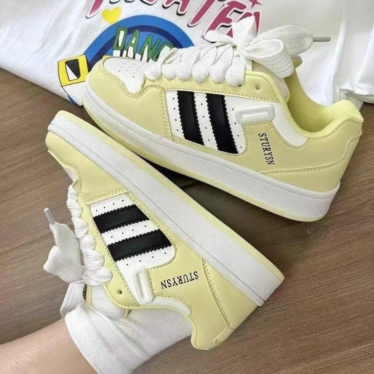 2025 spring new thick-soled super versatile couple bread shoes Korean version women's shoes student low-top sports and leisure shoes