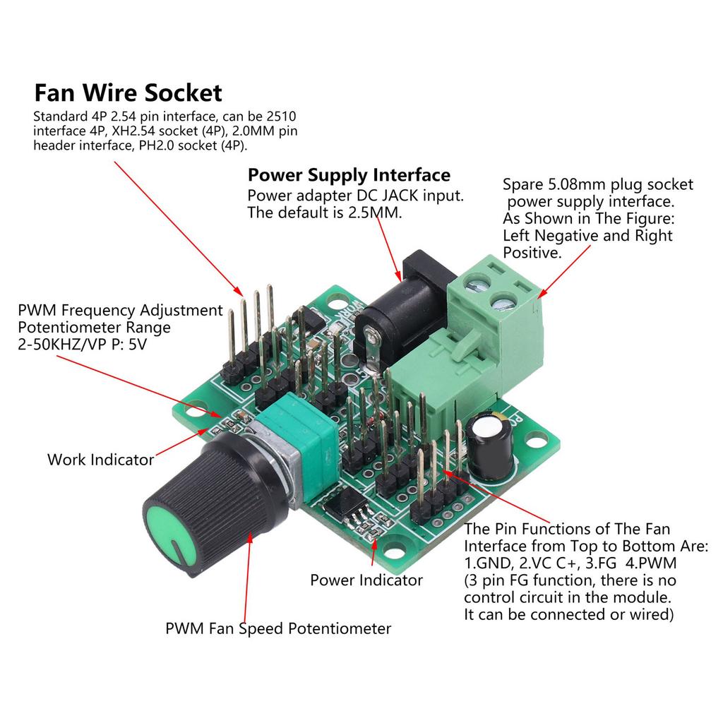 USB Fan Speed Controller PWM Regulator Governor Control Module for Cooling FCD012P006