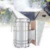 Stainless Steel Manual Bee Smoker Apiculture Beekeeping Tool with Heat Shield Protection
