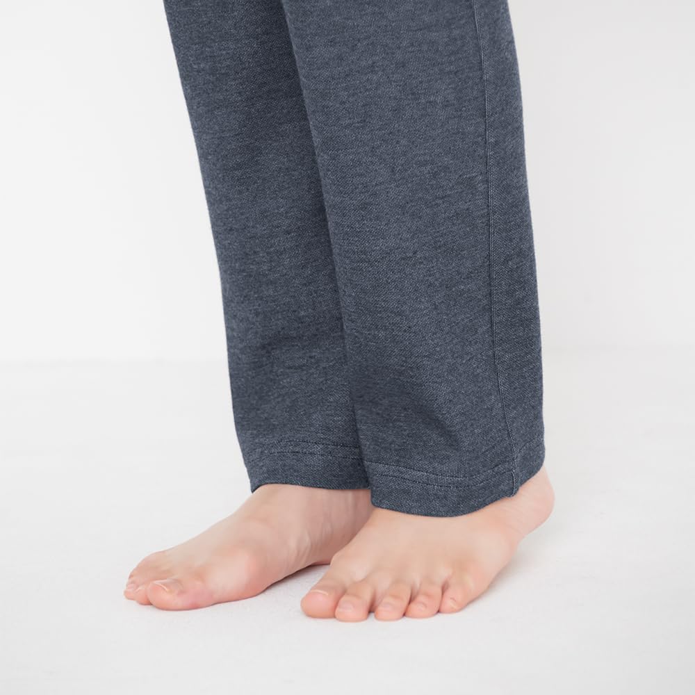 Cotton Blend Cardboard Knit Loungewear with Long Sleeves and Pants Women's