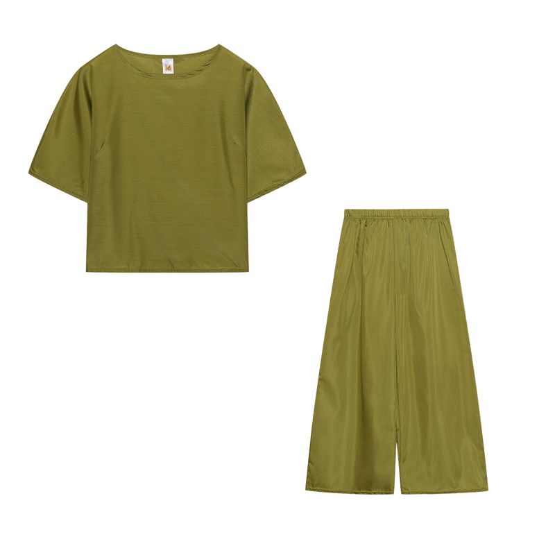 Summer New Ankle-Length Pants Casual Loose round Neck Short-Sleeved