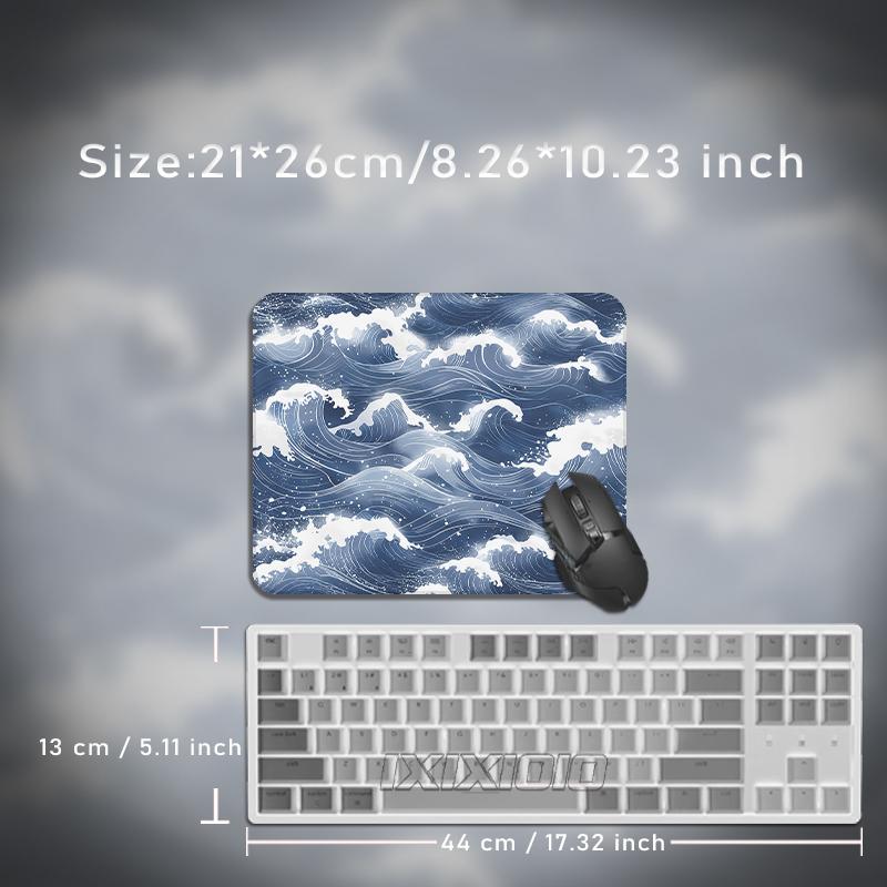 Mouse Pad Blue White Ocean Waves Gamer printon demand Custom Home New Computer Mousepad XXL Carpet Non-Slip Office PC Mice Pad