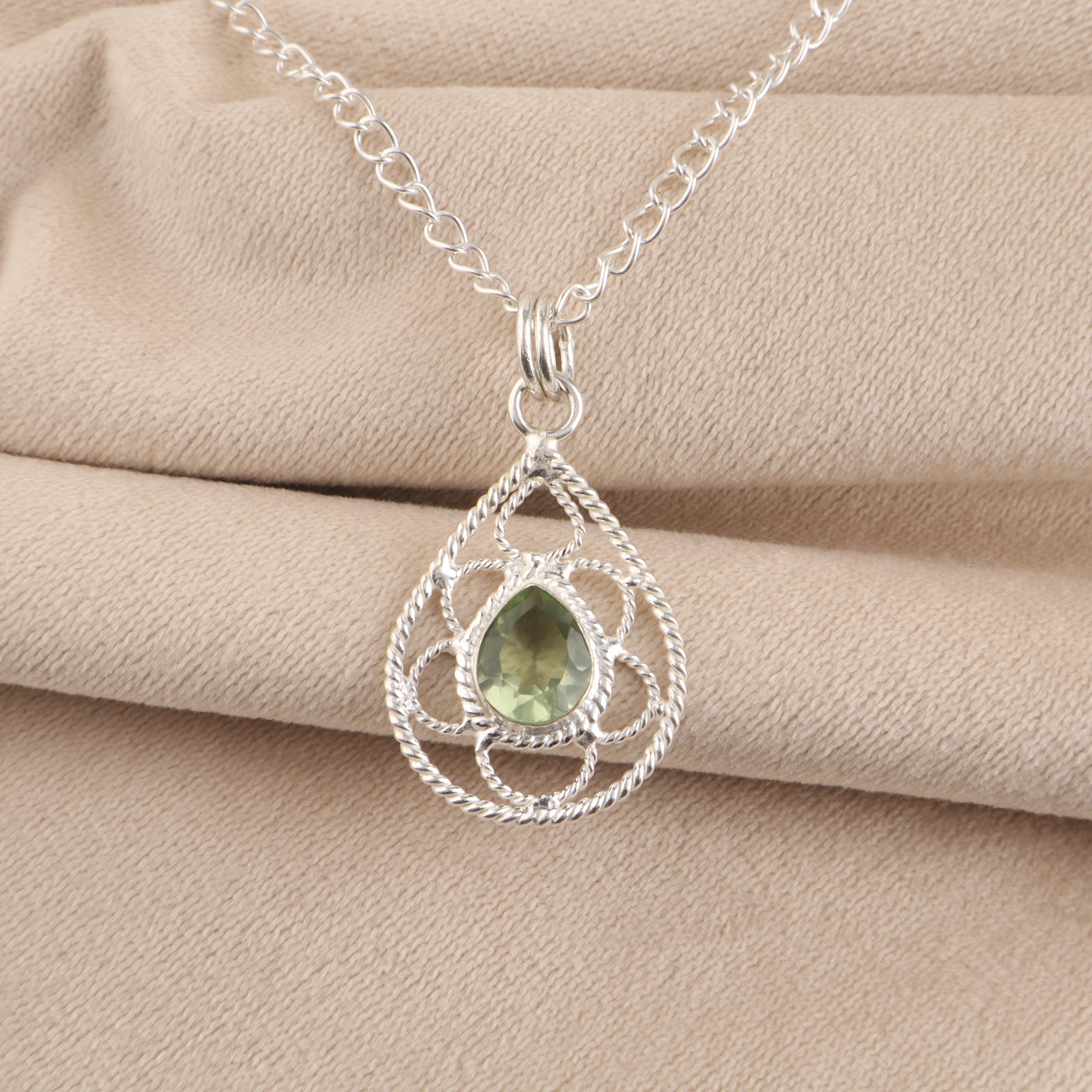 

Green Amethyst Gemstone 925 Sterling Silver Jewelry Pretty Pendant 1.40 For Birthday Gift PP-19-47