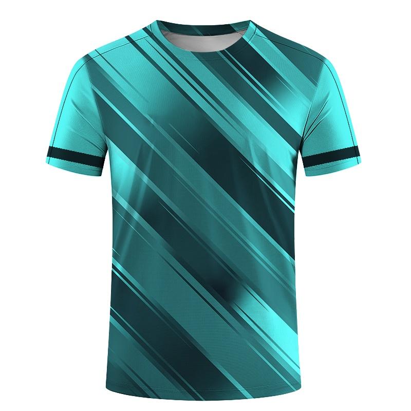 Colorful Geometric Splicing Pattern T Shirt For Men Sport 3D Printed Tees Casual Short Sleeve Round Neck Tops Street T-Shirts