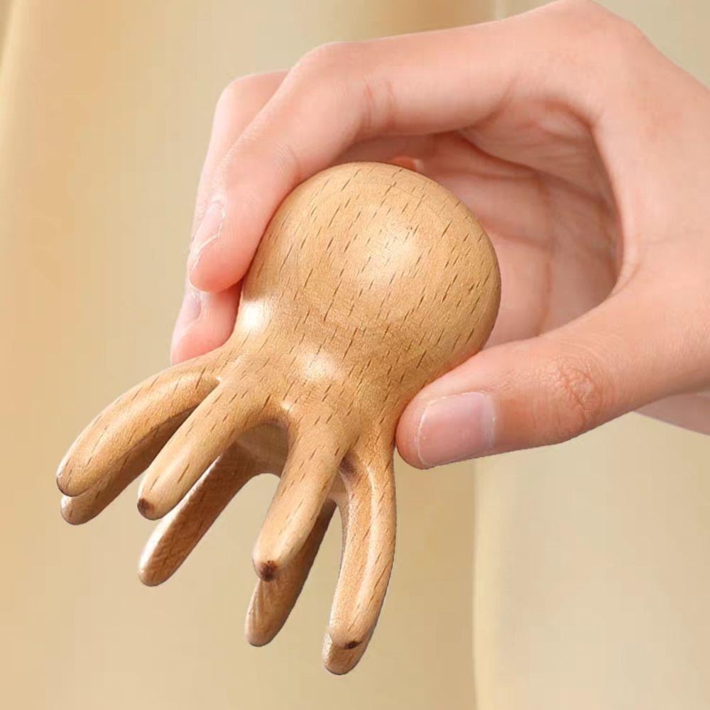 Meridian Dredging Octopus Massage Comb Acupoint Stick Scalp Massaging Hairbrush  Women