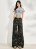 Women's American Style Spicy Camouflage Multi-Pocket Wide-Leg Jeans - Early Autumn 2025