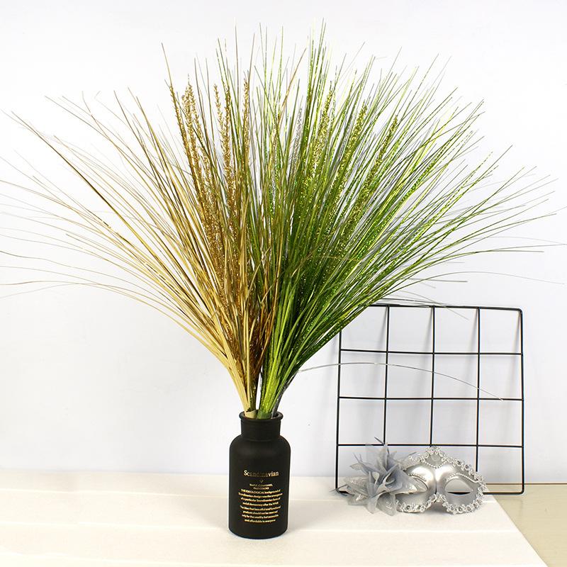 Simulated Gold Powder Christmas Branch Tower Pine Grass PVC False Grass Gold Powder Reed Tower Pine Grass Festival Decoration