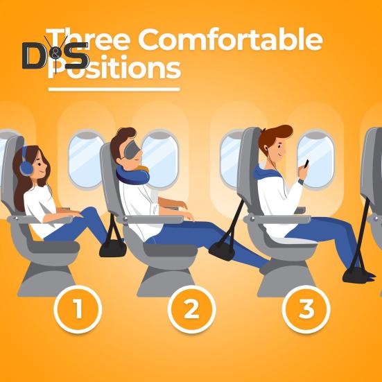 Fußhängematte für Flugzeuge, Länge verstellbar, breite Plattformbasis, Fußstütze, tragbare Hängematte zum Entspannen unter dem Schreibtisch für die Füße im Büro, Reiseutensilien