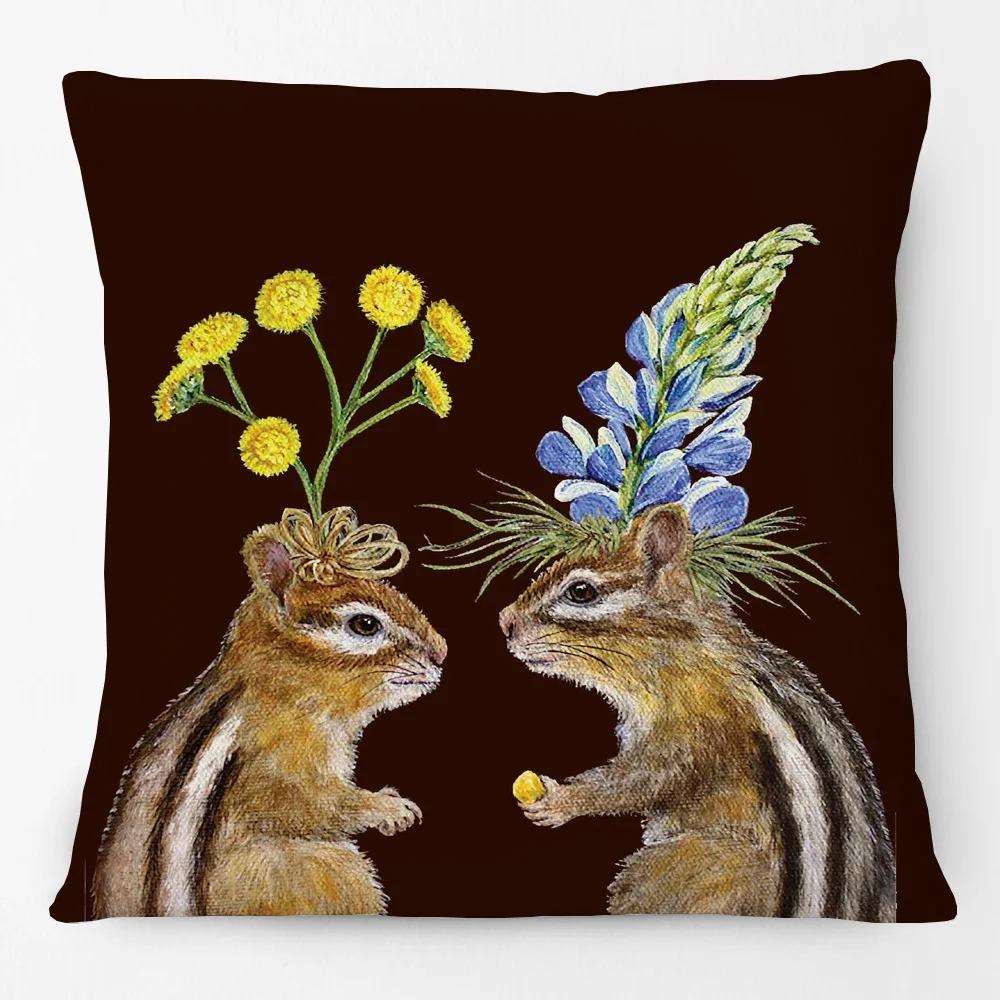 Soft Peach Skin 2D Flat Printed Cushion Cover Ethnic Bird Nordic House Throw Pillow Case For Couch Living Room Home Decor Case