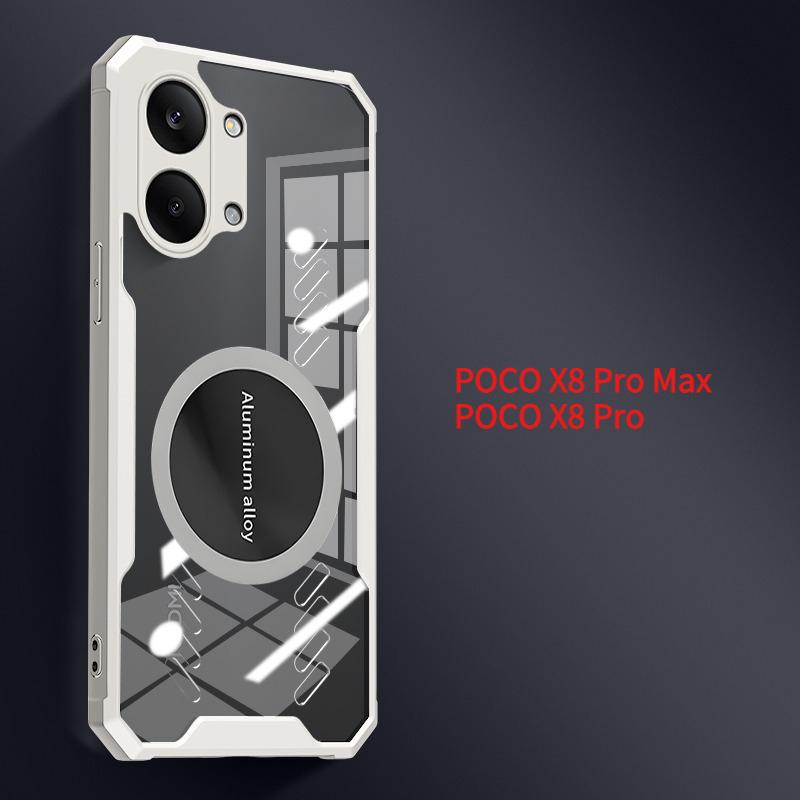 

Cooling Clear Arcylic Car Magnetic Mount Case for POCO X8 Pro/X8 Pro Max Redmi Turbo 5 5 Max Airbag Shockprof Transparent Cover POCO F8 ULTRA слонова кістка
