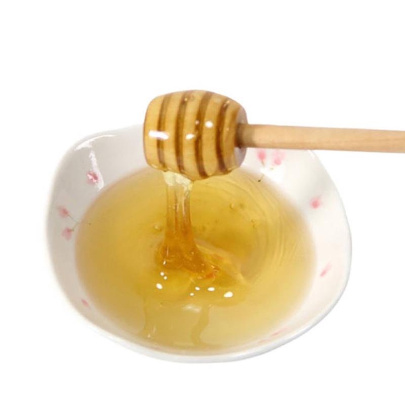 20Pcs Durable Long Stick Honey Stir High Quality Bar Mixing Handle Jar Spoon Practical Wood Dipper Honey Kitchen Accessories