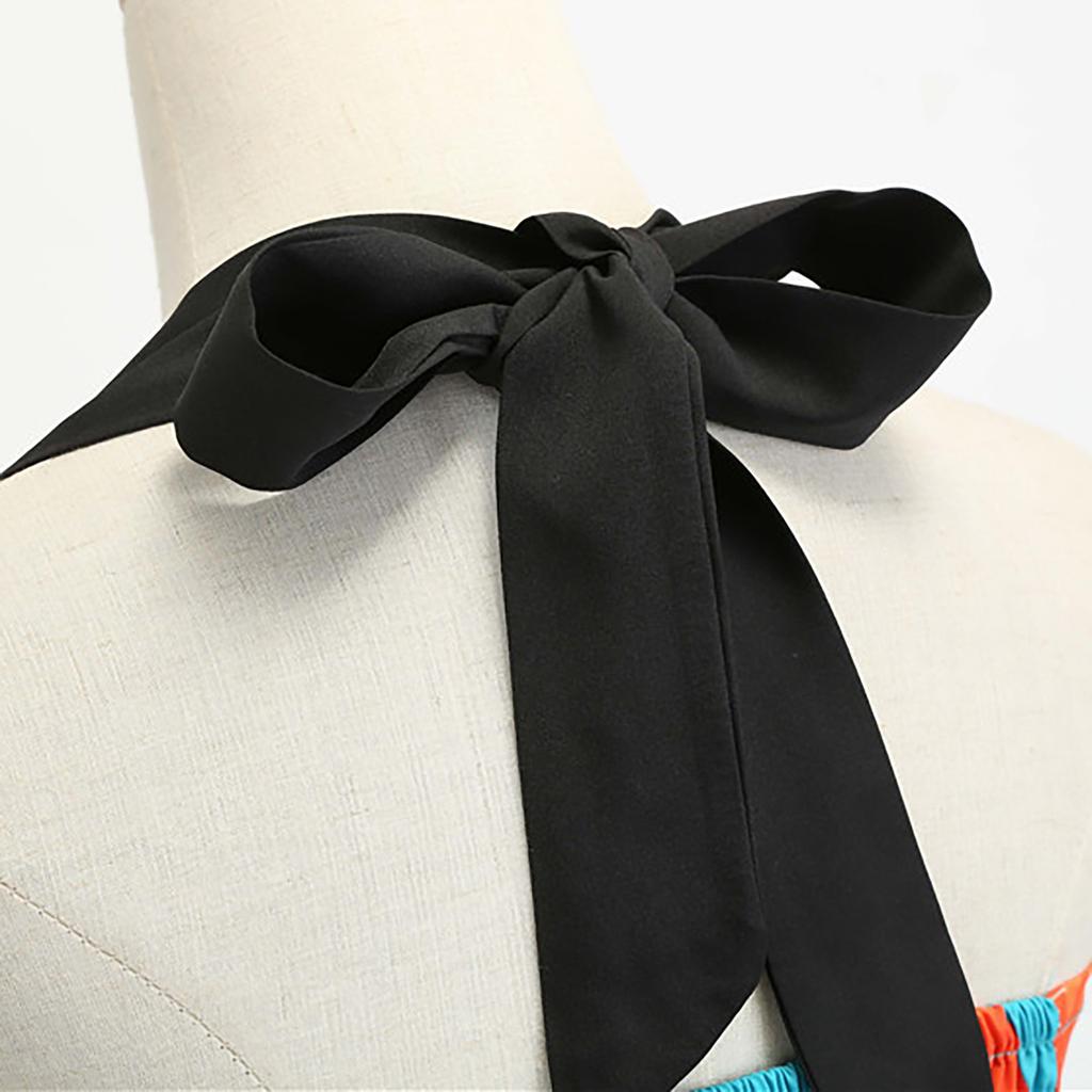 Women Casual Fashion Sleeveless V-neck Button Printed Halloween Dress