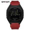 SANDA 6303 Daily Fashion Men's Digital Watch TPU Strap ABS Case Waterproof Casual Sporty Male Multifunction Timepiece Clock Gift