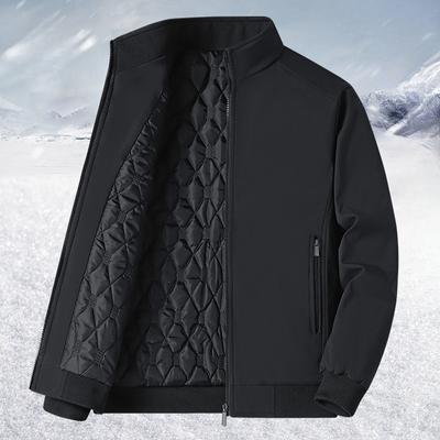 Jacke Baumwolle Verdickt Thermisch Stehkragen Oberteil Papa Große Größe Lässig Baumwollgepolsterte Kleidung