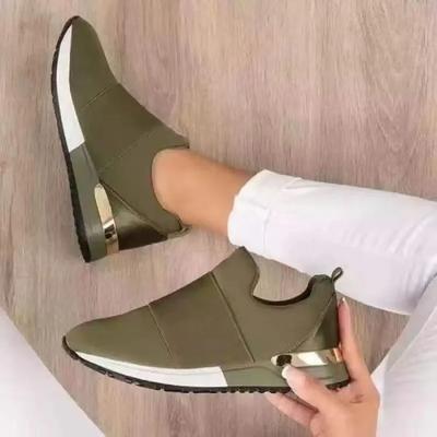 Nouvelles chaussures décontractées d'automne pour femmes, couleur unie, chaussures de sport grande taille