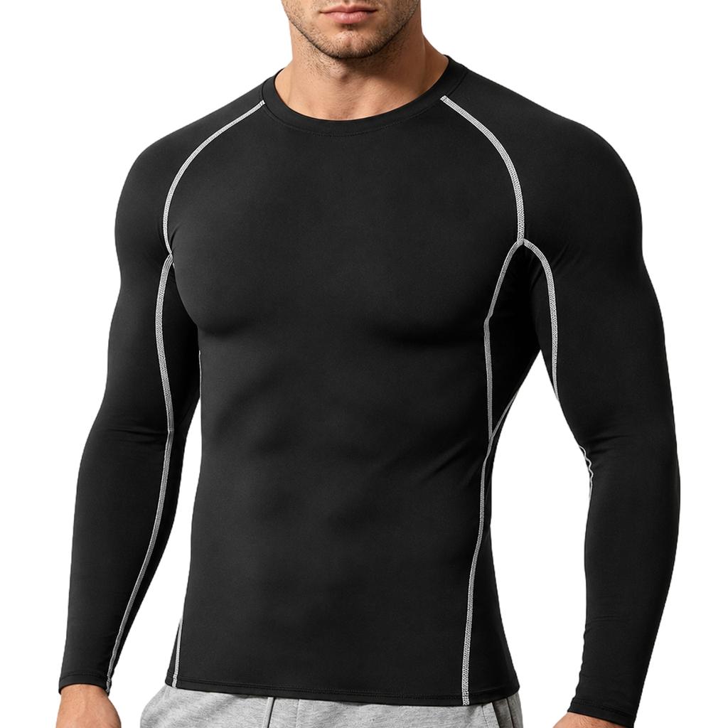 Men's Compression Long Sleeve Shirt for Training, Running and Workout - Wicking, Quick Dry, High Stretch Athletic Top