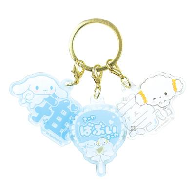 Tees Factory Sanrio Sukipi 3 Charm Keychain Blue White X W5 X & H3.8 D0.3cm SR-5541982BW
