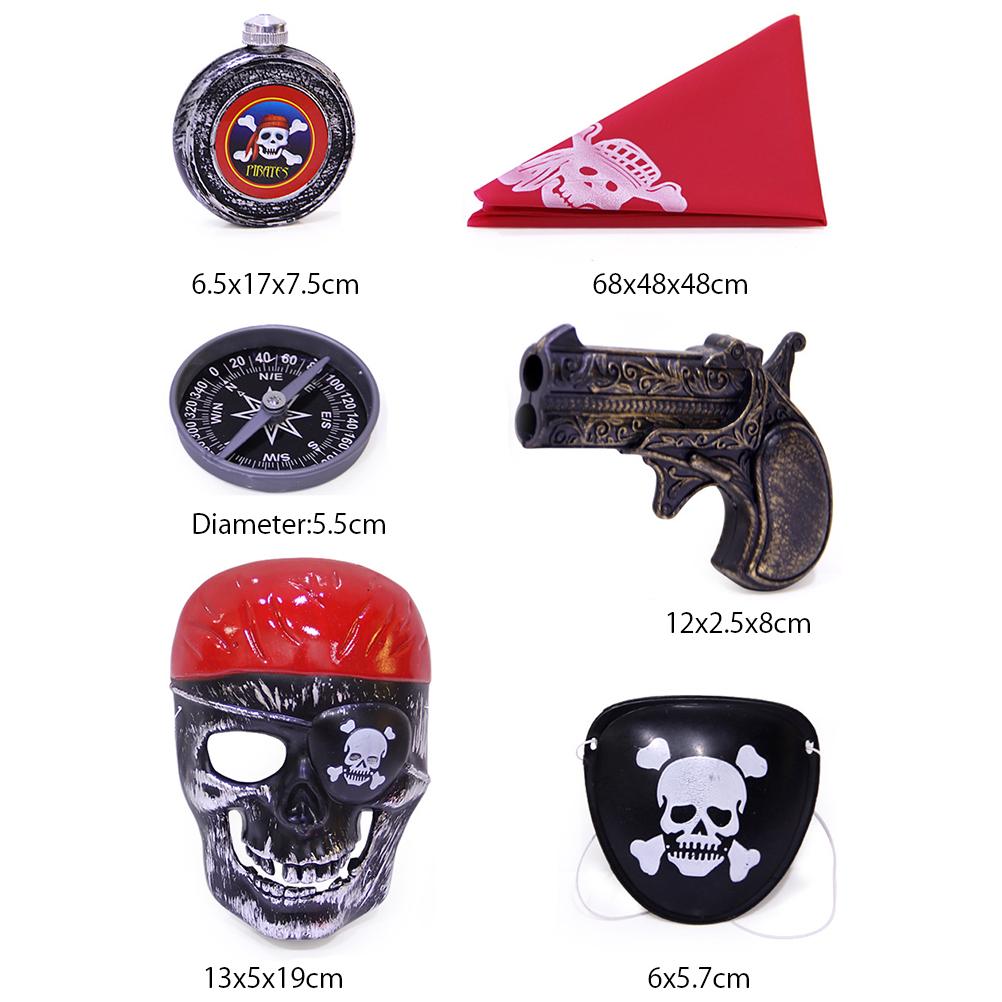 21-teiliges/Set Halloween Piraten Cosplay Set Schwerter Kompasse Dolche Masken Kleidung Hüte Ferngläser