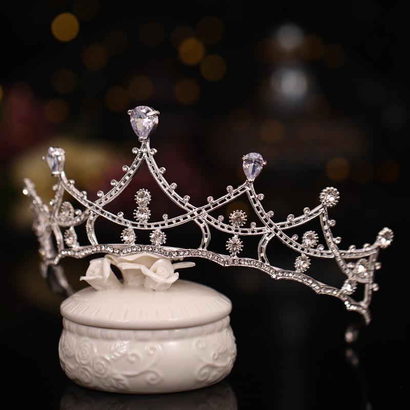 Bride crown Trendy Silver Color Flower Zircon Rhinestone Crown Bridal Hair Accessories Wedding Headpiece Hair ornaments Tiara